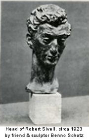 Painted plaster bust of (a young) Robert Sivell by sculptor Benno Schotz